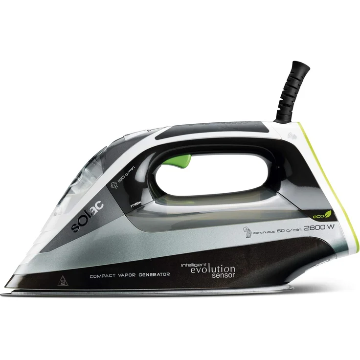 Solac cvg9512 – Dampfbügeleisen Bügeleisen (A, Keramik-Sohle, 190 g-min, schwarz, grau, 2800 W) – Bild 1