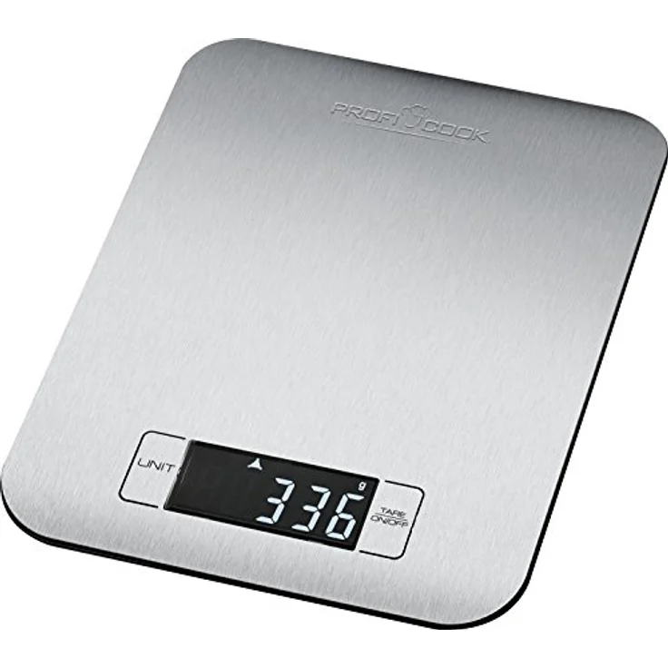 ProfiCook PC-KW 1061 digitale Küchenwaage mit großem LCD-Display, Wiegefläche aus Edelstahl, Tara-Funktion, Abschaltautomatik – Bild 1