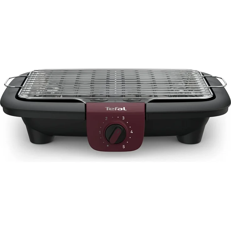 Tefal BG90E5 Easygrill Adjust Elektro-Tischgrill, 2300 Watt, 720 cm² Grillfläche, schwarz-burgunderrot – Bild 4