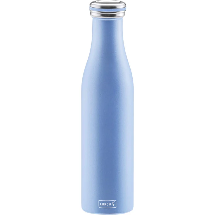 Lurch 240960 Thermo-Flasche für heiße und kalte Getränke aus Doppelwandigem Edelstahl, 0,75l, Pearl Blue – Bild 1