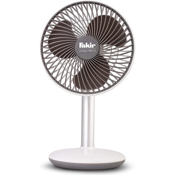Fakir Twister prestige TVC 14 - Tischventilator, USB-Ventilator, Akku Lüfter, 4 Geschwindigkeitsstufen, LED beleuchtete Soft-Touch-Steuerung, weiß - 5 Watt – Bild 2