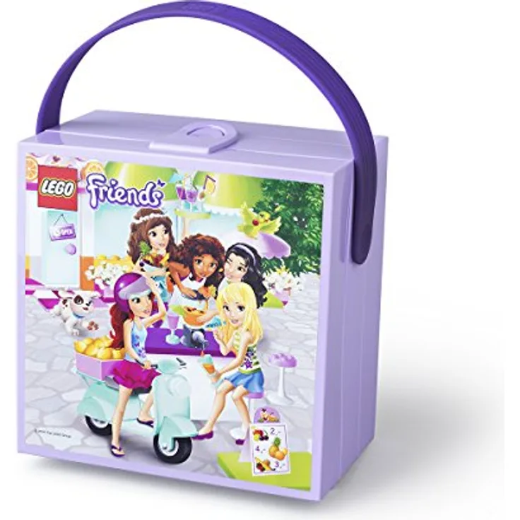 LEGO Friends Brotdose mit Tragegriff, Tragbare Aufbewahrungsbox, lila