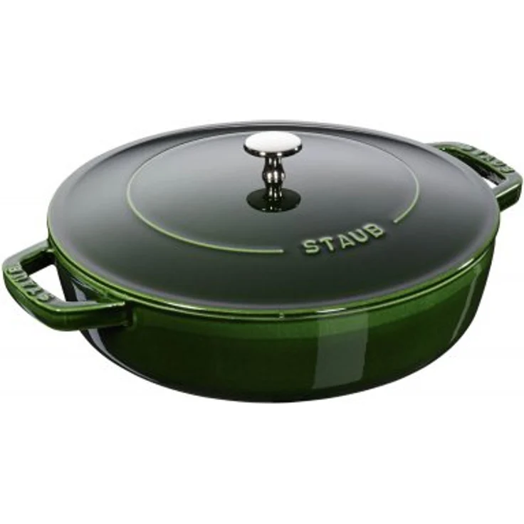Staub Bräter mit Chistera, induktionsgeeignet, Gusseisen, Basilikumgrün, 28 cm, 1 Einheiten – Bild 1