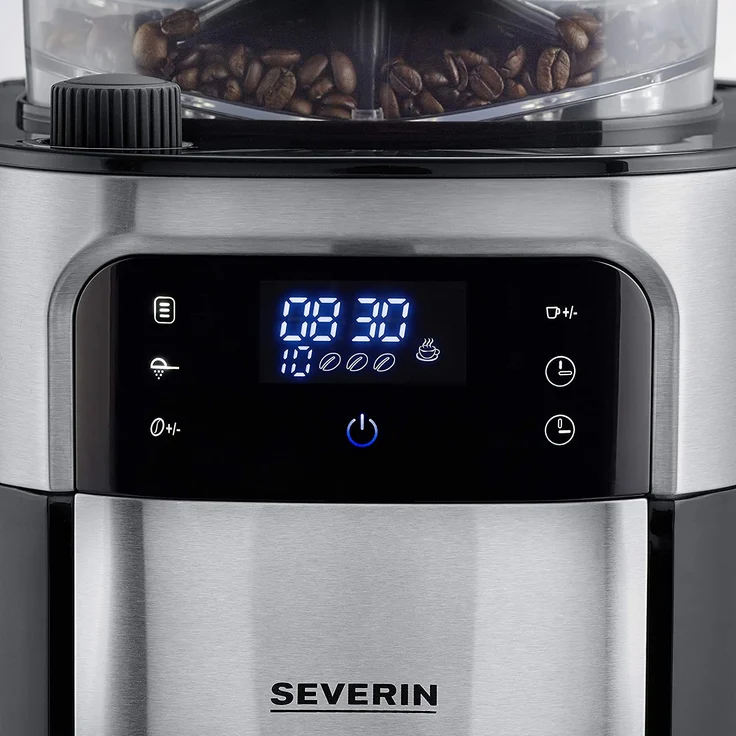 SEVERIN 4813-000 KA 4813 Filterkaffeemaschine mit integriertem Mahlwerk, 1000, 1.25 liters, Edelstahl-gebürstet-schwarz – Bild 3