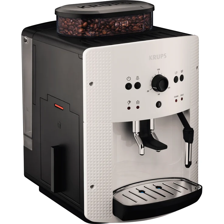 Krups EA8105 Kaffeevollautomat mit integriertem Mahlwerk, automatische Reinigung, 2-Tassen-Funktion, Milchsystem mit CappucinoPlus-Düse, 15 bar, Espresso-Kaffee-Maschine, Kaffeeautomat in weiß – Bild 3