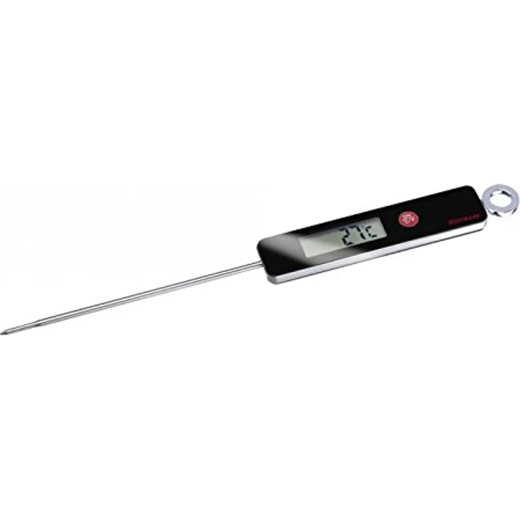 Westmark Digitales Einstichthermometer, Mit automatischer Ausschaltfunktion, Gesamtlänge: 27,7 cm, Rostfreier Edelstahl-Kunststoff, Schwarz-Silber, 12782280 – Bild 1