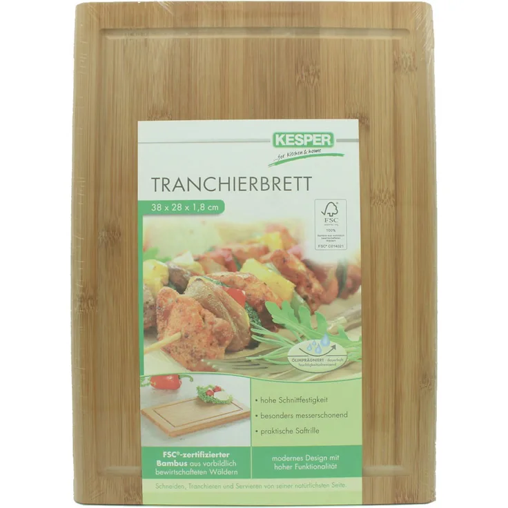 Kesper Tranchierbrett bambus mit Rille 38x28