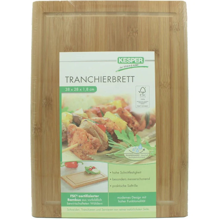 Kesper Tranchierbrett bambus mit Rille 38x28 – Bild 1