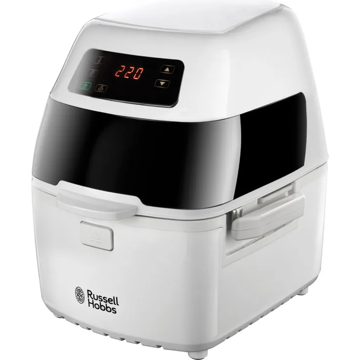 Russell Hobbs Heißluftfritteuse, rotierender Frittierkorb, Touch Control Display, Rotisseriespieß, Kebab-Zubehör & Grillrost, 1kg Kapazität, fettfreie Friteuse ohne Öl, Cyclofry Plus, 22101-56
