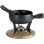 kela Käsefondue-Set Country Keramik schwarz 21cm 22cmØ, 22x22x21 cm