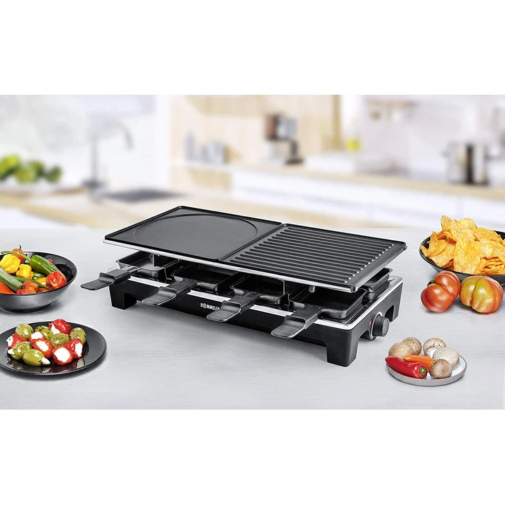 Rommelsbacher RCS 1350 Raclette Grill, Kunststoff, schwarz-Edelstahl – Bild 2
