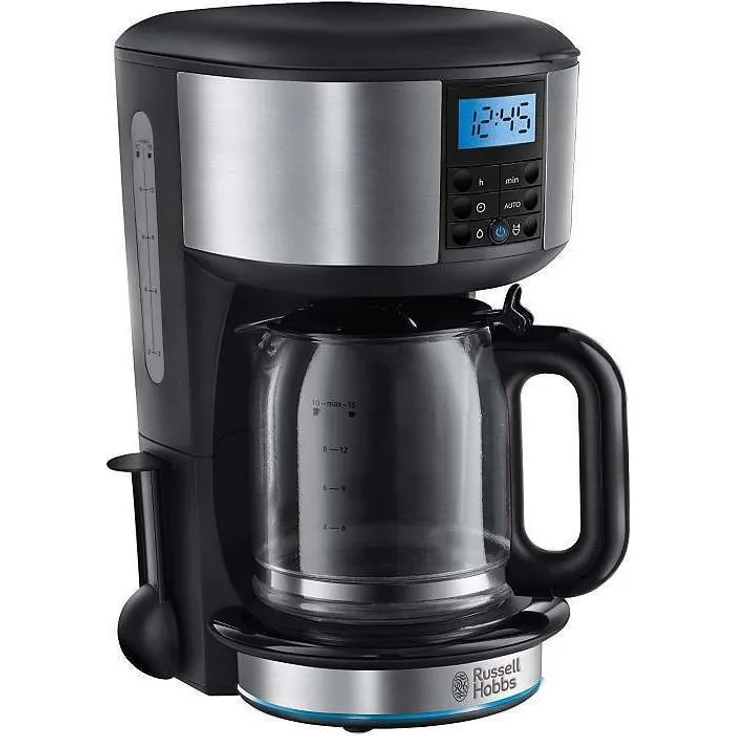 Russell Hobbs Digitale Kaffeemaschine Buckingham, bis 10 Tassen, 1,25l Glaskanne, programmierbarer Timer, Warmhalteplatte, Abschaltautomatik, 1000W, Filterkaffeemaschine 20680-56