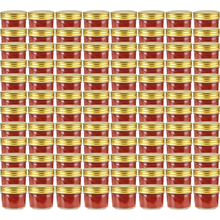 vidaXL Marmeladengläser mit goldenem Deckel 96 Stk. 110 ml