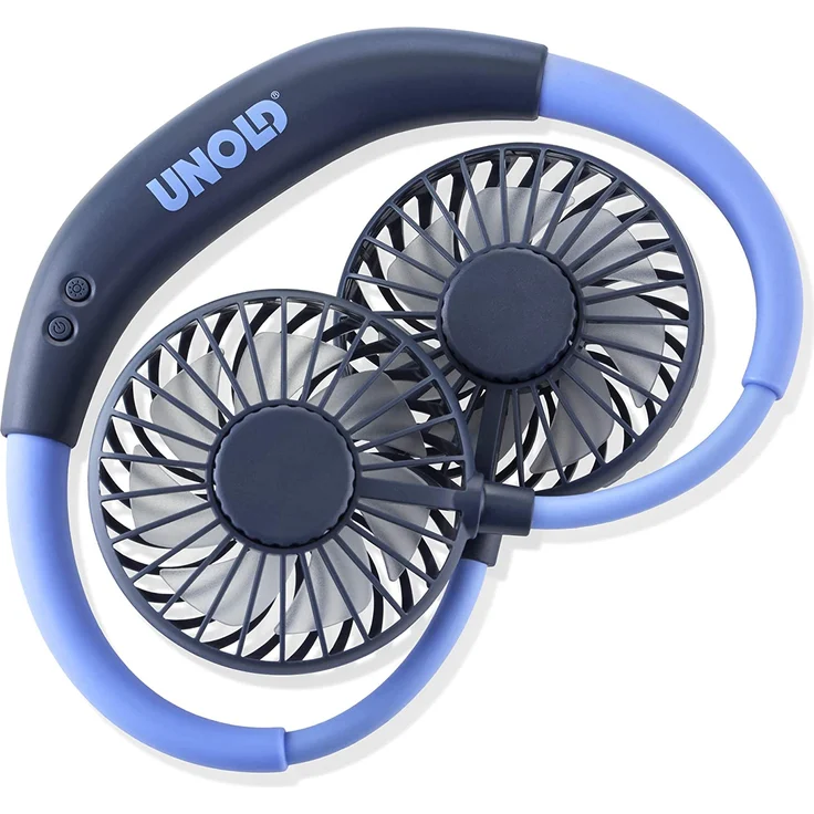 Unold 86698 NACKENVENTILATOR Breezy Blue mit bequemen Nackenbügel, 3-stufige Geschwindigkeitsregelung, LED-Kontrollleuchte und zuschaltbarer LED-Beleuchtung – Bild 2