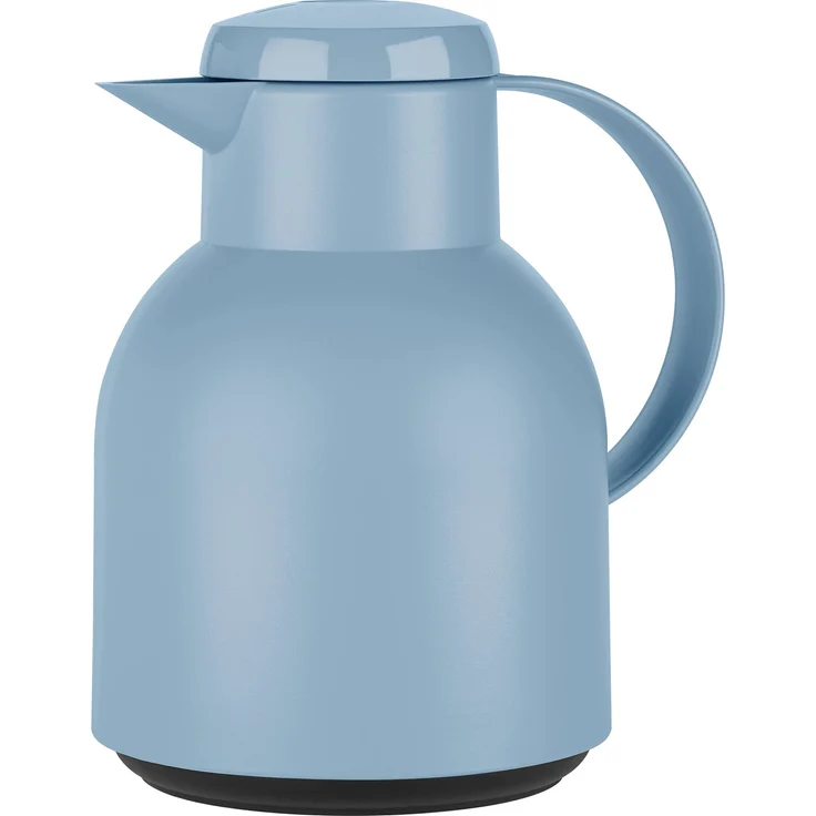 Emsa F4010100 Samba Isolierkanne (1 Liter, Quick Press Verschluss, 12h heiß, 24h kalt) puder-blau – Bild 1