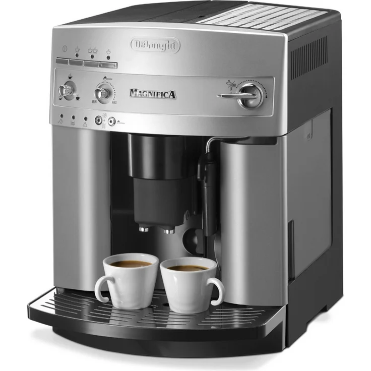 De'Longhi Magnifica ESAM 3200.S Kaffeevollautomat mit Milchaufschäumdüse für Cappuccino und integriertem Mahlwerk, mit Espresso Direktwahltaste, 2-Tassen-Funktion, großer 1,8 Liter Wassertank, silber – Bild 1