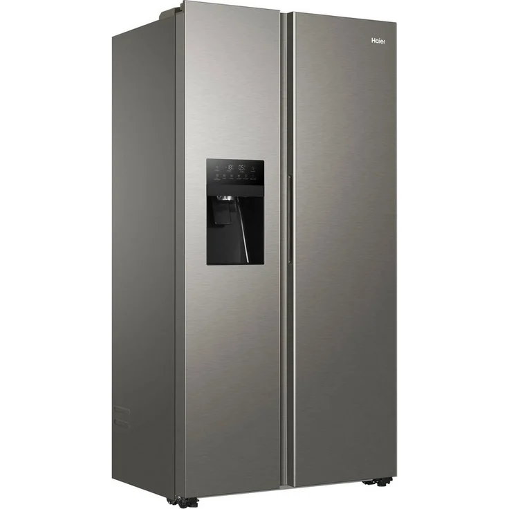 Haier HSR3918FIMP Side-by-Side-Kühlschrank, freistehend, Platin, Full NoFrost, Wasser- und Eiswürfelspender, Festwasseranschluss, Schnellkühlen und -gefrieren, Breite 90.8 cm – Bild 1