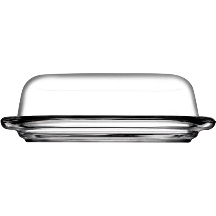 Butterdose aus Hartglas - transparent