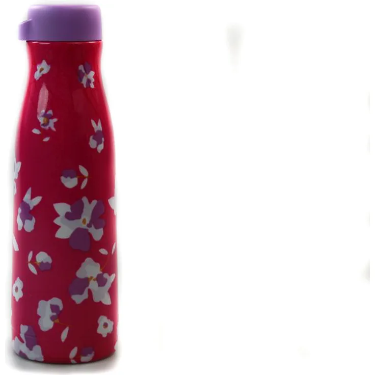 Tupperware Isolierflasche Fashion Flask 410 ml pink Blumenmuster