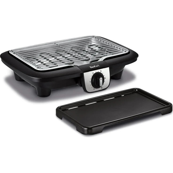 Tefal Elektrogrill, multifunktional, Easy Grill?, 2-in-1, für BBQ-Grill und Plancha, Verwendung im Innen- und Außenbereich, 2100 W Tischgrill Schwarz
