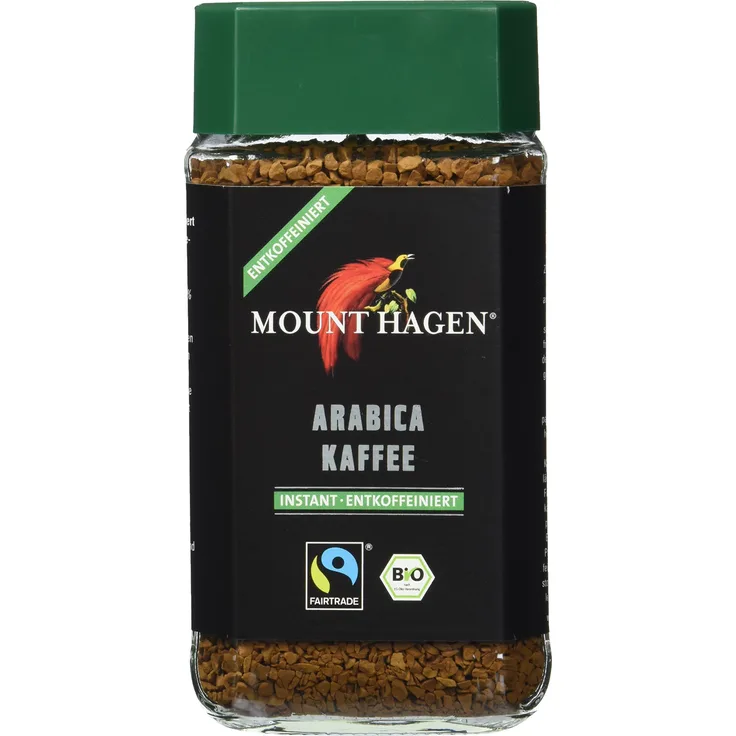 Mount Hagen Bio-Arabica Instant entkoffeiniert FairTrade, 100 g