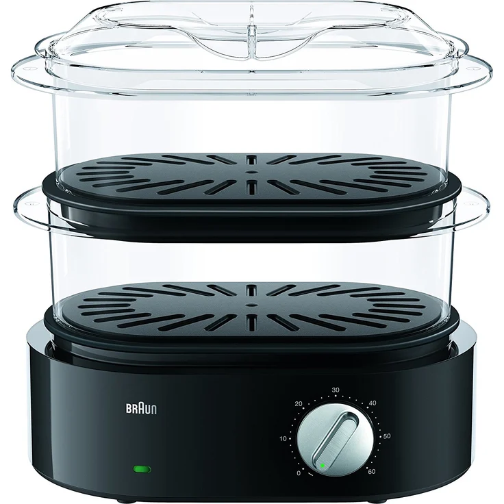 Braun Dampfgarer Identity Collection, schwarz, 2 Garbehälter, 850 Watt, 3,1 Liter Volumen, FS 5100 – Bild 1