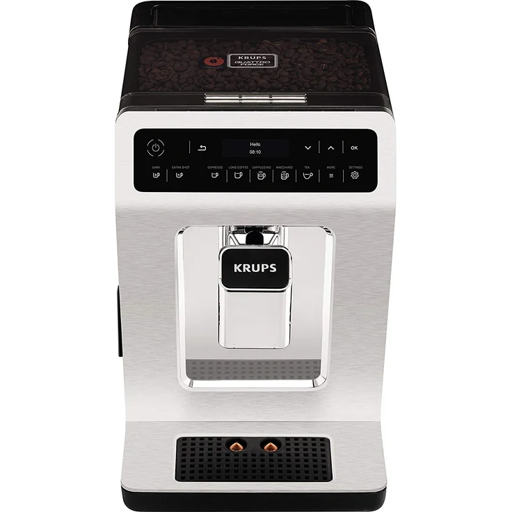 Krups EA891C Evidence Kaffevollautomat, OLED- Display, Barista Quattro Force Technologie, 12 Kaffee-Variationen, 3 Tee-Variationen, One-Touch-Cappuccino Funktion, 2-Tassen Funktion, metall, mit Milchsystem und integriertem Mahlwerk – Bild 2