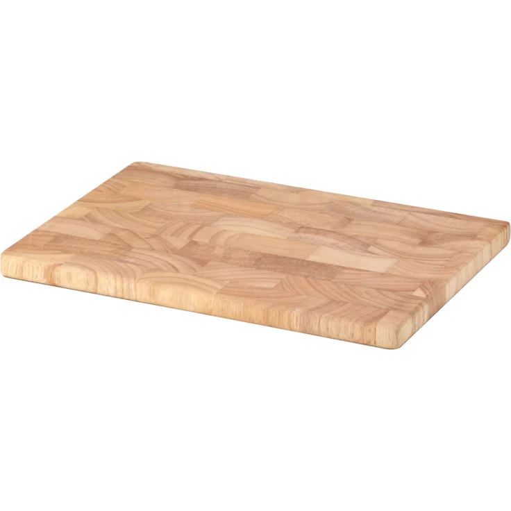 Continenta Gummibaum Stirnholz Profi Schneidebrett mit Mosaikmusterung, Tranchierbrett, Holzbrett ohne Füße, Größe: 26 x 18 x 1,5 cm – Bild 1