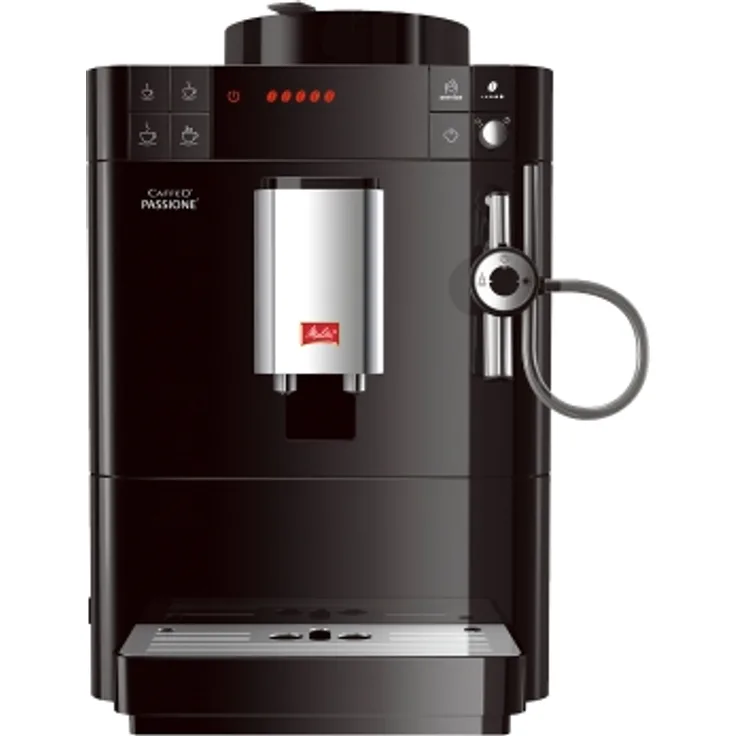 Melitta Caffeo Passione F530-102, Kaffeevollautomat mit Auto-Cappuccinatore-System und integriertem Mahlwerk, Schwarz, mit Milchsystem