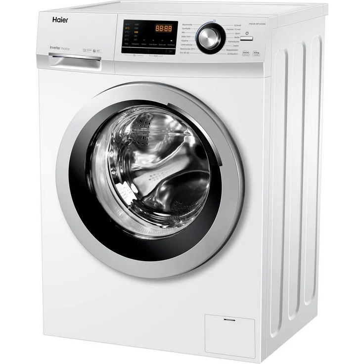 Haier HW100-BP14636, Frontlader-Waschmaschine, A, Fassungsvermögen 10 kg, Standgerät, Breite 59,5 cm, Wollprogramm, Tastensperre – Bild 2