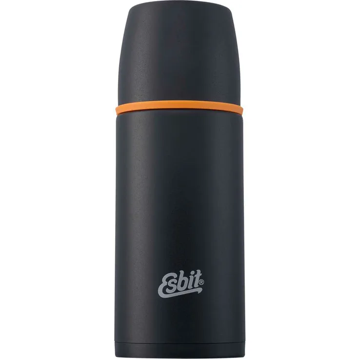 Esbit Isolierflasche, 0,5L, aus Edelstahl, inkl. zwei Trinkbecher, schwarz