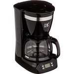 Team Kalorik TKG CM 1019 BT Kaffeeautomat mit 24h-Timer und Glaskanne, 800, 1.25 liters, Schwarz