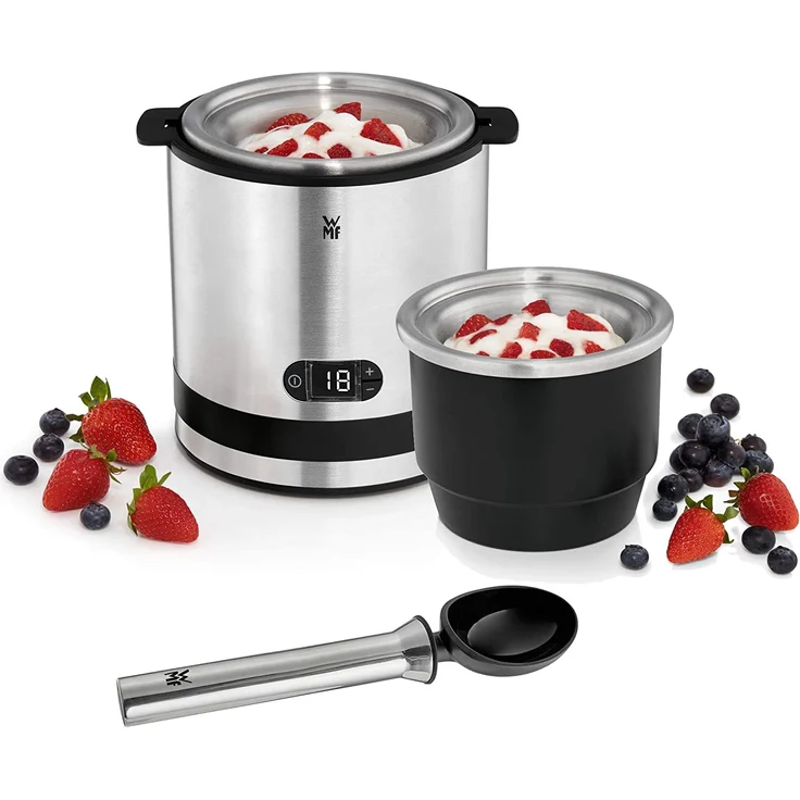 WMF KüchenMinis Eismaschine 3in1 - für Frozen Joghurt, Sorbet und Eiscreme, 12W, Gefrierbehälter 300 ml, 30-Minuten-Timer, silber – Bild 2