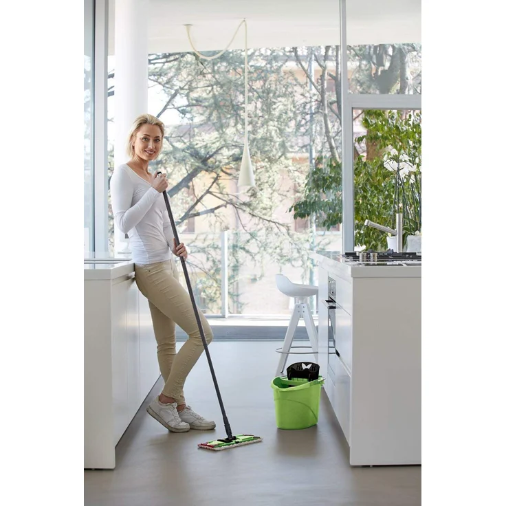 Vileda Ultramat 2in1 Komplett Set, Bodenwischer und Eimer mit PowerPresse, grün – Bild 3