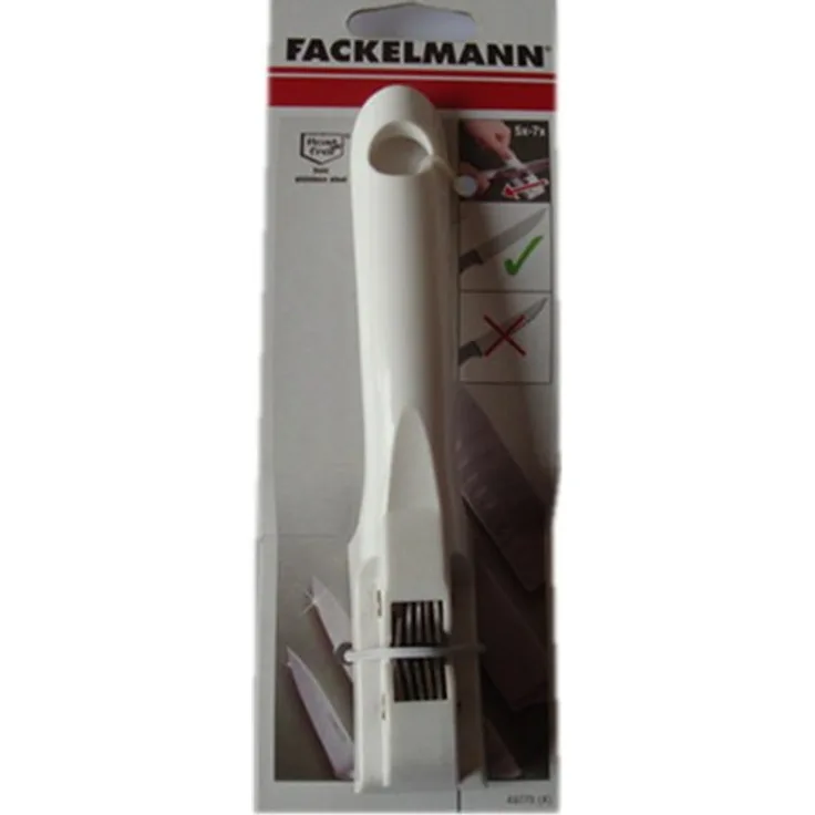 FACKELMANN Messerschärfer Arcadalina 18cm aus MIPS-Edelstahl, Kunststoff, weiß-Silber, 18 x 7.8 x 4 cm