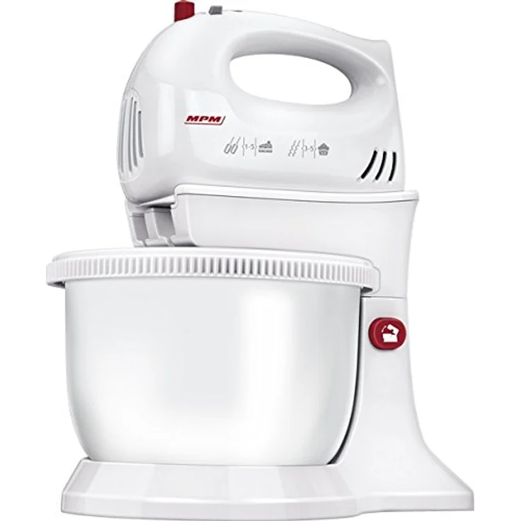 MPM MMR-16Z Handmixer 750 W mit Edelstahl-Topf, weiß – Bild 1