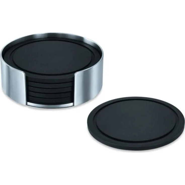 ZACK 20384 Vetro Glasuntersetzer mit Halter, Silikon, Set 6