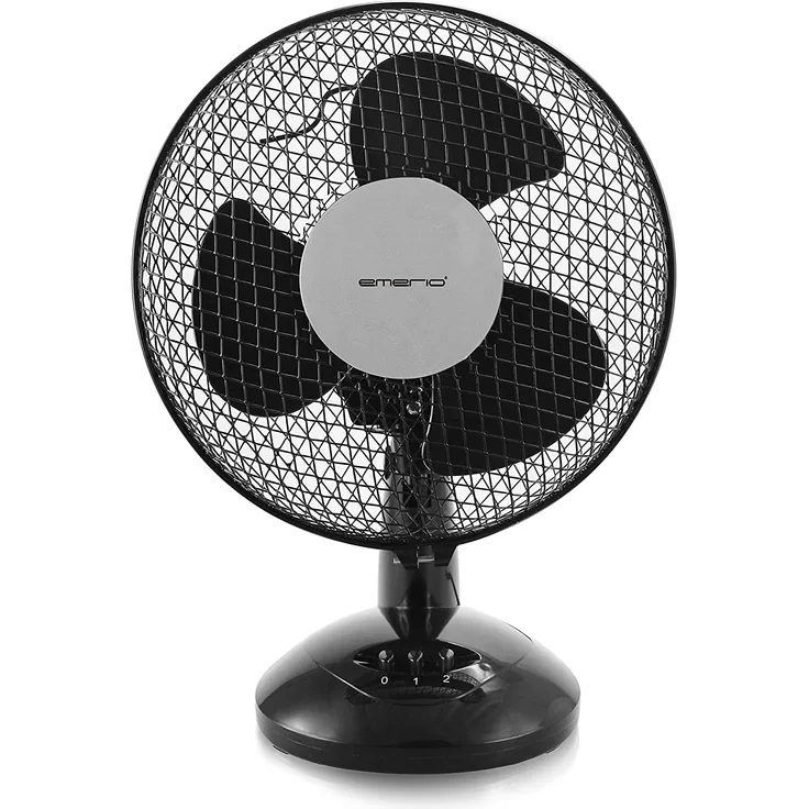 Emerio Tisch-Ventilator, 23cm, 2 Geschw., 3 Blätter, schwarz (FN-114201.1)