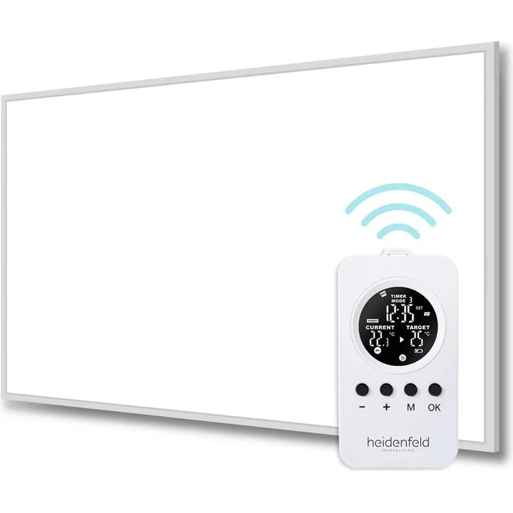 Heidenfeld HF-HP110 Infrarotheizung Heizkörper Flachheizung Heizpaneel Wand Deckenheizung (600 Watt), Infrarotheizung
