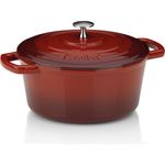 Kela Bräter Calido Gusseisen Rund 11,5cm 24cmØ 4l, Rot (4 l), 24 cm