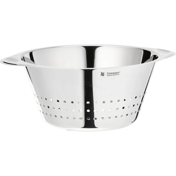 WMF Gourmet Sieb Edelstahl 24 cm, Seiher mit großen Löchern, Nudelsieb, Küchensieb, Cromargan Edelstahl, spülmaschinengeeignet