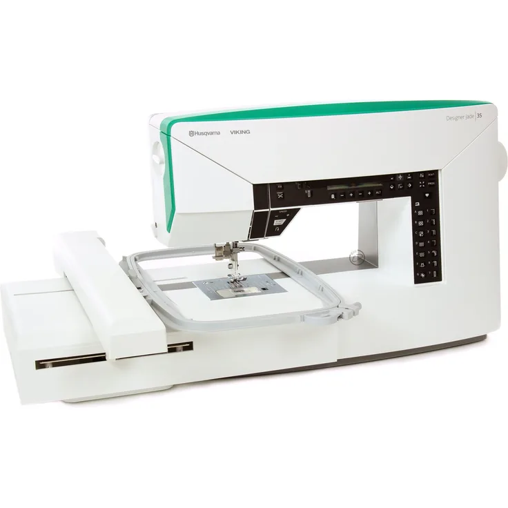 Husqvarna Viking Designer Jade 35 mit Stickmodul Nähmaschine, weiß