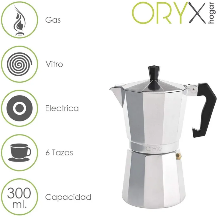 Oryx Kaffeemaschine Aluminium 6 Tazas (300ml)
