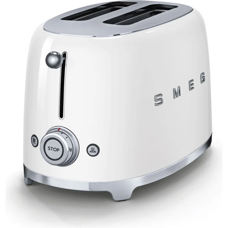 Smeg Toaster TSF01WHEU Doppelschlitztoaster, 950W, 6 Bräunungsstufen, weiß – Bild 2