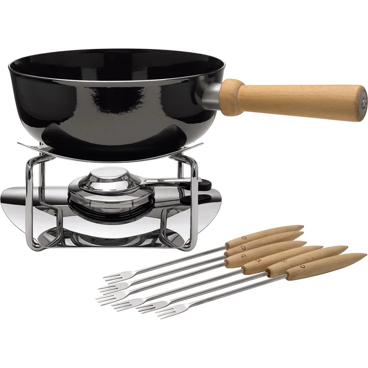 Silit Käsefondue-Set 9-teilig Fondue für 6 Personen, Silargan Funktionskeramik, induktionsgeeignet, spülmaschinengeeignet, Kasserolle Rechaud Brenner Fonduegabeln – Bild 1