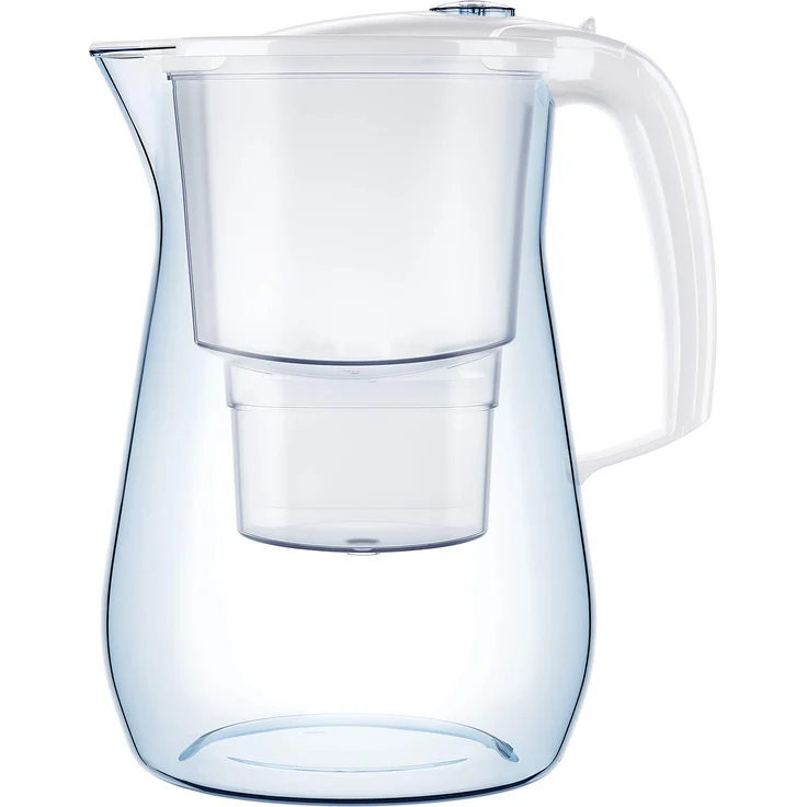 AQUAPHOR Onyx weiß inkl. 1 MAXFOR+ Filterkartusche-Premium-Wasserfilter in Glasoptik zur Reduzierung von Kalk, Chlor & Schwermetallen, Kunststoff, Volumen 4,2 l – Bild 1