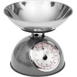 Secret de Gourmet Küchenwaage RETRO DESIGN, 5 kg, herausnehmbare Metallschale, Tragkraft 5kg, robuste Konstruktion, grün, grau