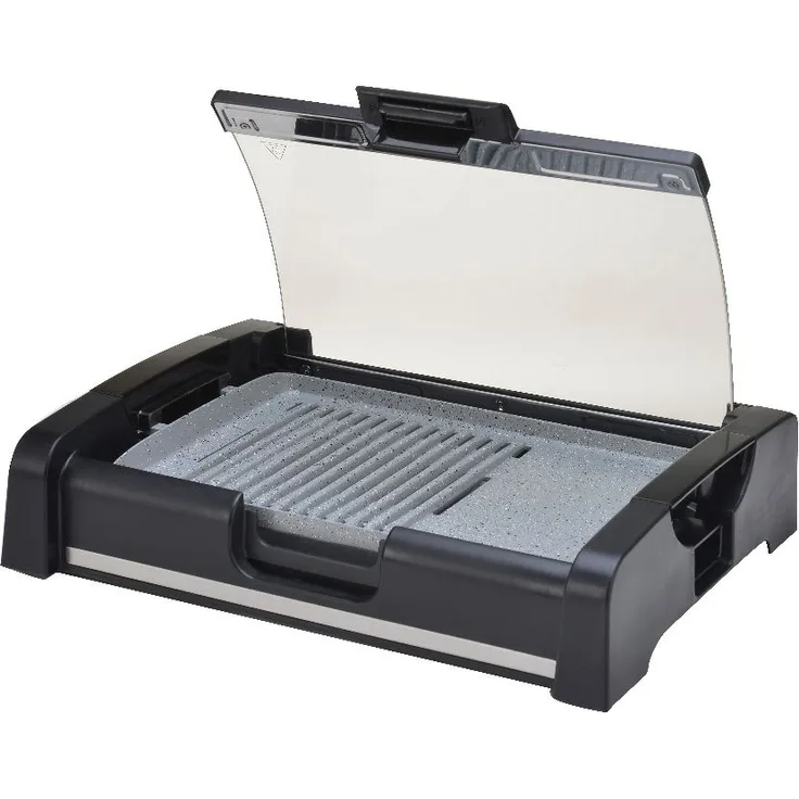 Syntrox TG-1650W Tischgrill, 36 x 26 cm, Grillplatte glatt und geriffelt, 1650 Watt