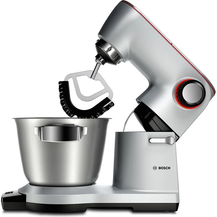 Bosch MUM9DT5S41 OptiMUM Küchenmaschine, 1500W, 7 Geschwindigkeiten, Durchlaufschnitzler, Standmixer-Aufsatz, 5,5 L Edelstahlschüssel, silber, Serie: MUM9 – Bild 2