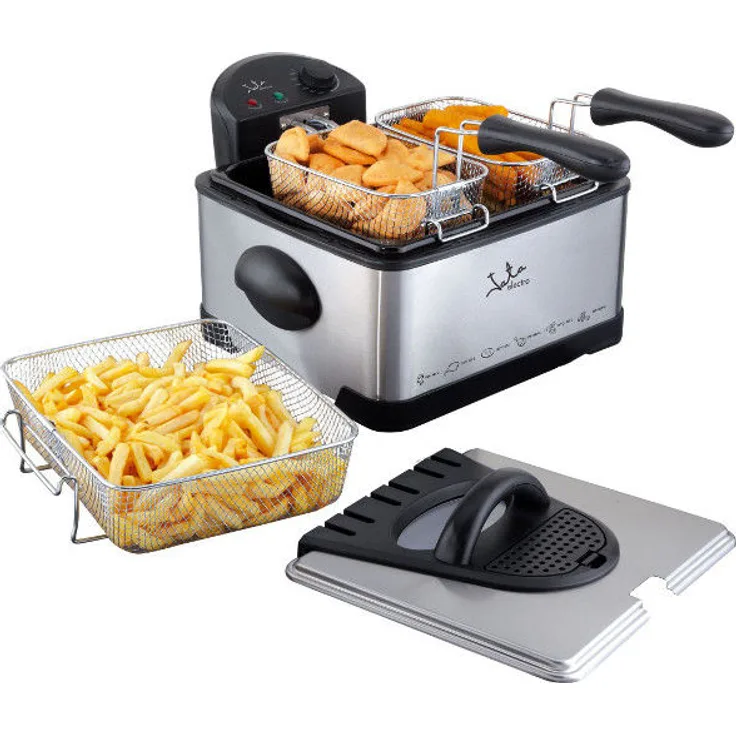 JATA FR700 Fritteuse, 4 L Fassungsvermögen, 2000 Watt, Rostfreier Stahl, silber